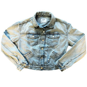 Old Navy Light Blue Denim Jacket Pockets Womens Size S